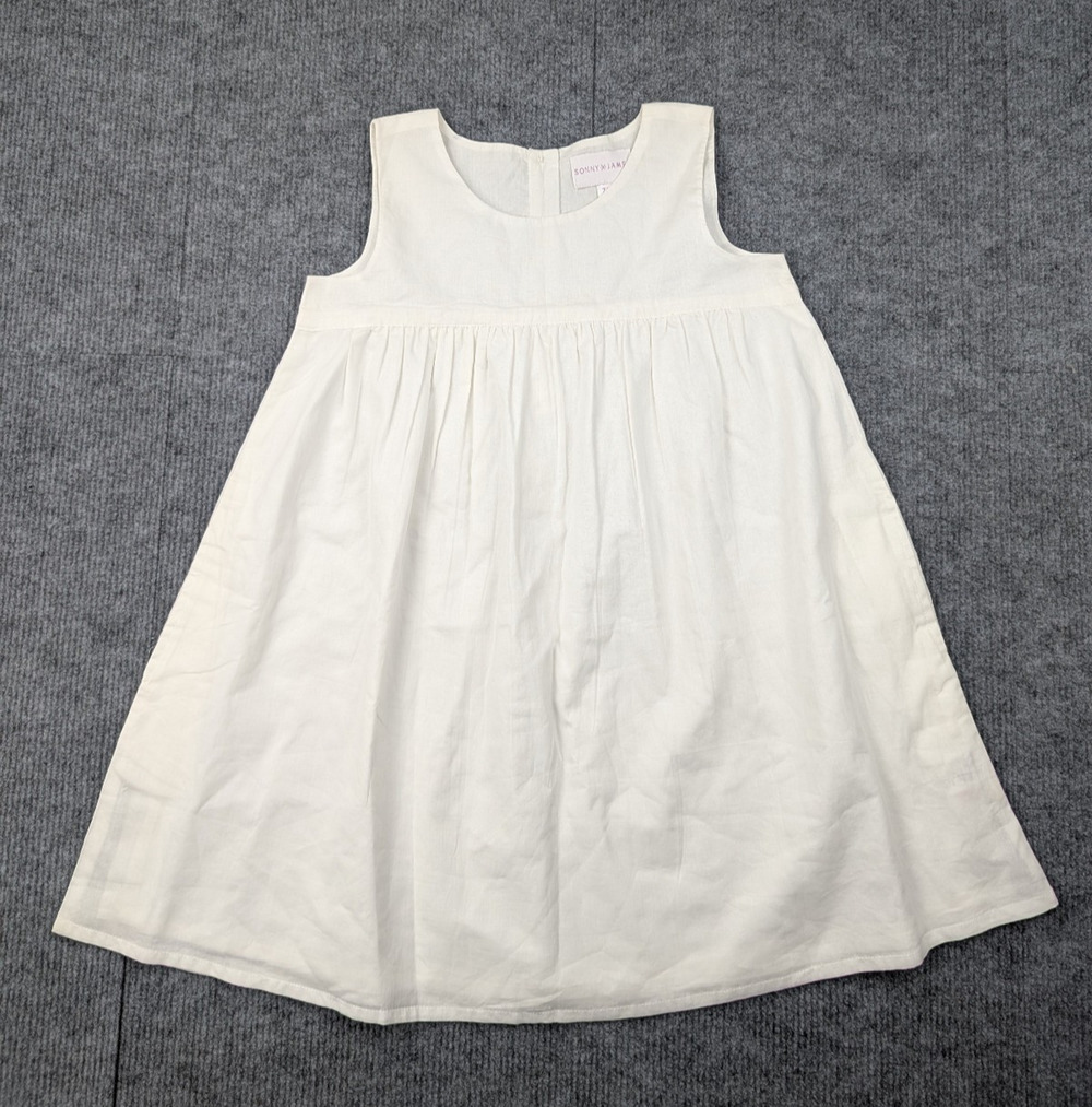 Sonny James Girls Dress Girl 7/8 Cotton Retro Lightweight Summer Cottage Natural